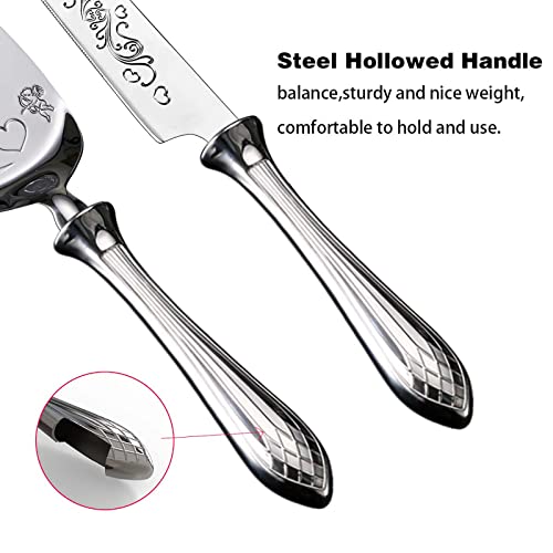 HISSF Cake Knife and Server Set,18/10 Stainless Steel Cake Cutting Set, Sweet Love Cake Serving Set Perfect For Wedding, Birthday,Home, Parties and Events - Image 3