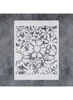 Gss Design Floral Fireworks Allover Wall Stencils 12X16Inch Large Flower Stencils For Painting Wall Wood Furniture Floors Canvas Reusable Diy Art And Craft Stencils For Painting Flowers