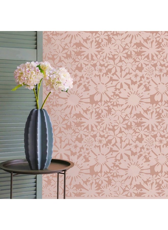 G GSS Designs - Gss Design Floral Fireworks Allover Wall Stencils 12X16Inch Large Flower Stencils For Painting Wall Wood Furniture Floors Canvas Reusable Diy Art And Craft Stencils For Painting Flowers - Image 1