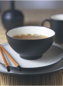 Generic 3-piece dish set, black color, high temperature resistant, porcelain dish set, modern design, for soup, stew and salads, multi-use  - Image 2