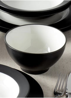 Generic 3-piece dish set, black color, high temperature resistant, porcelain dish set, modern design, for soup, stew and salads, multi-use  - Image 3