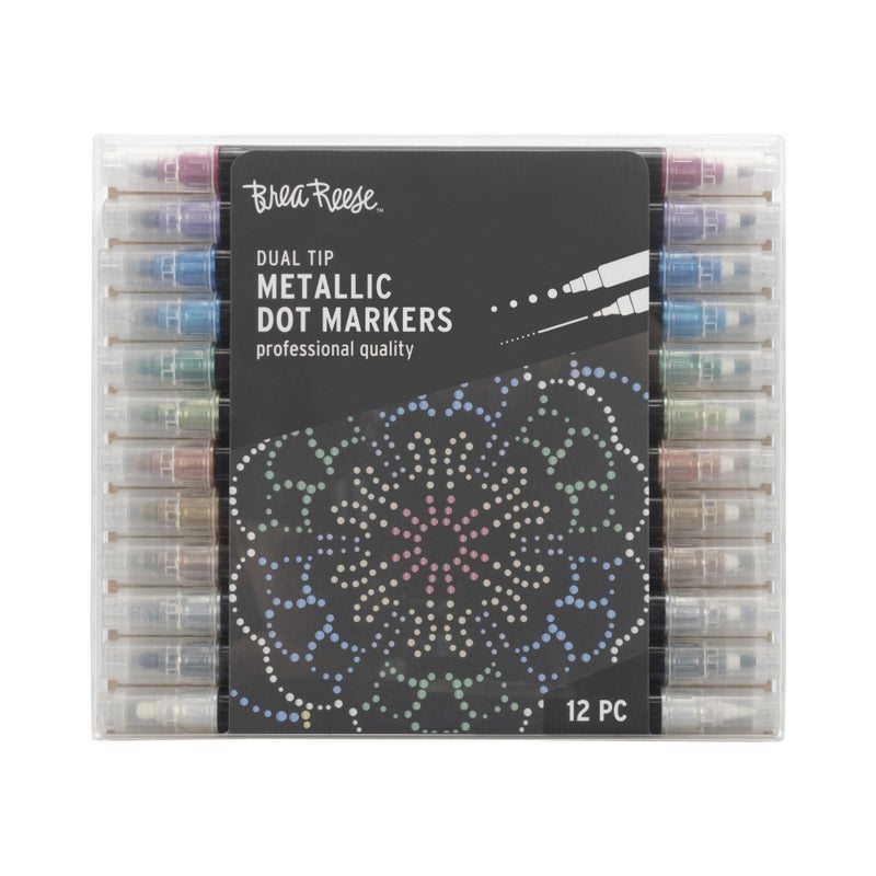 Brea Reese Momenta Brea Reese DualTip Metallic Dot Markers  12ct  24 Colors Professional Quality WaterBased Ink Adults Art Supplies DIY Crafts  Scrapbooking - Image 3