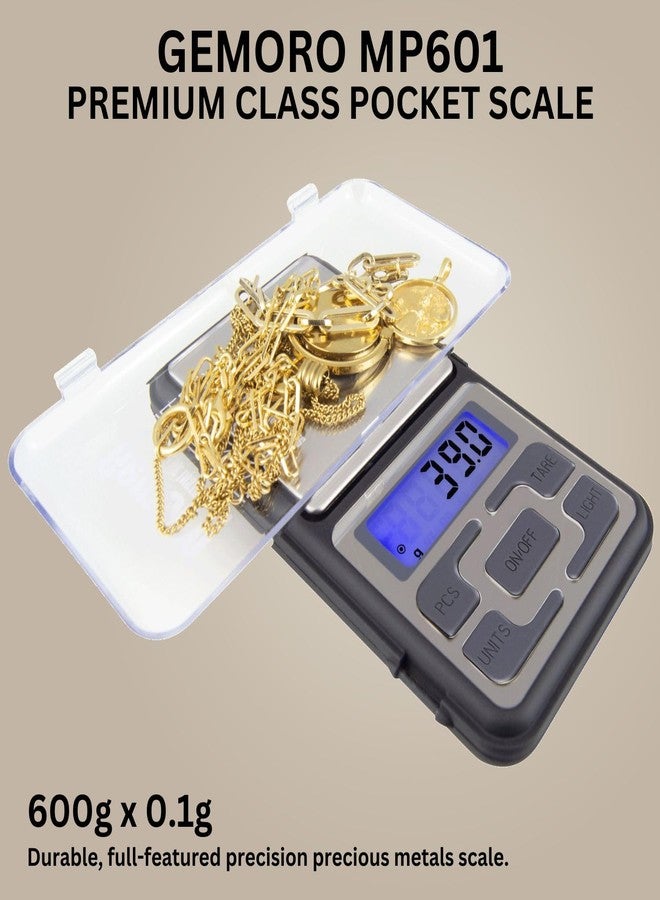 GemOro Platinum MP601 Jewelry Scale | Durable Precise Jewelers Premium Class Pocket Kitchen Scale | Digital Precision Tool | Expert Professional Reading & Accuracy 600g x 0.1g - Image 2