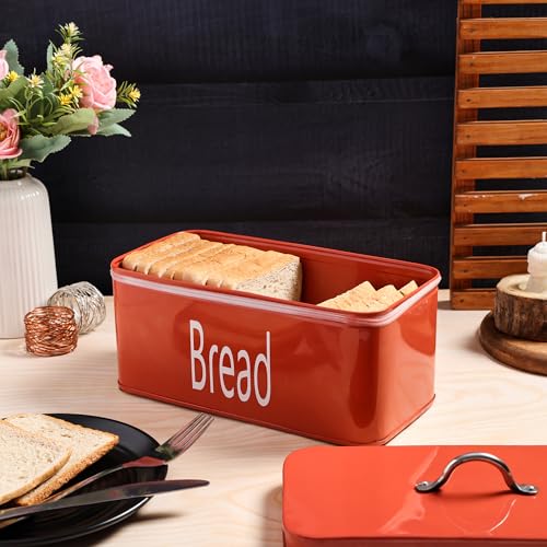 True Decor TrueDecor Bread And Butter Container Bread Butter Box Set Combo Food Grade Storage For Kitchen Pack Of 2 (Red & White) - Image 2