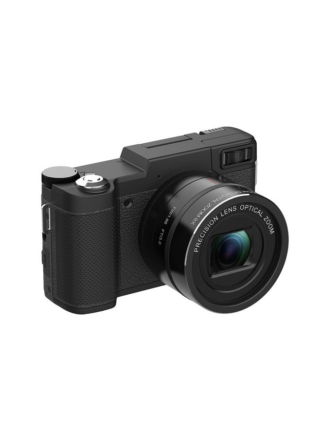 Generic 4K HD Retractable Lens Retro Micro Single Digital Camera Selfie Flip Screen Vlog Optical Zoom CCD Camera-Body Color:R5 Black Official Standard  - Image 3