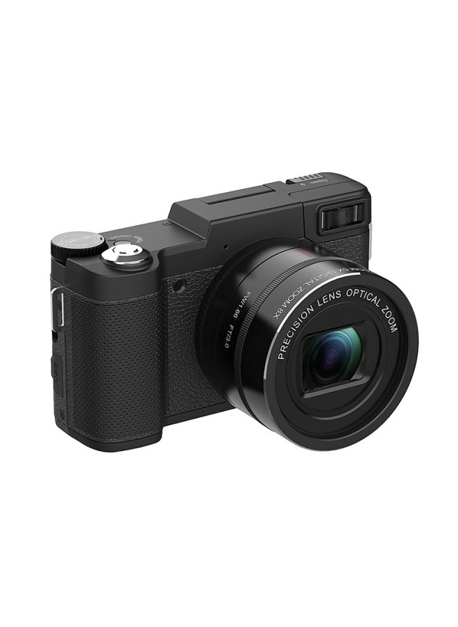 Generic 4K HD Retractable Lens Retro Micro Single Digital Camera Selfie Flip Screen Vlog Optical Zoom CCD Camera-Body Color:R5 Black Official Standard  - Image 1