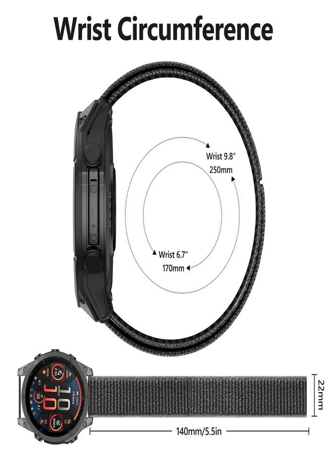 OVERSTEP Strap for Fenix 8 47mm Watch Strap 22mm Hook and Loop Nylon Band Strap Replacement Wristband for Epix Pro 47mm,Fenix 7,Fenix 7 Pro,Fenix 6,Fenix 5,Approach S62,Quatix 5. - Image 5