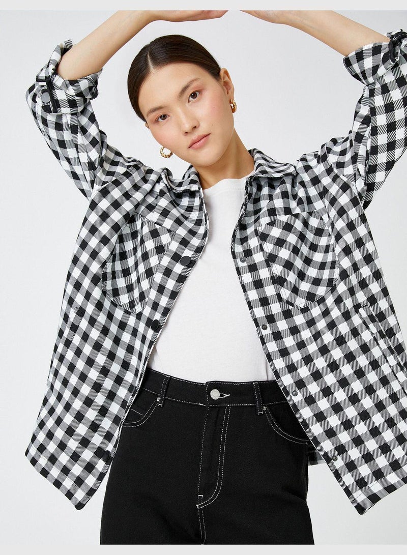 KOTON Oversized Shirt Jacket Pocket Snap Button - Image 1