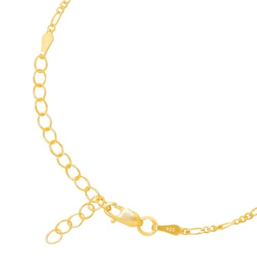 ZAVYA 925 Sterling Silver Figaro Gold Plated Bracelet | Gifts For Women And Girls | With Certificate of Authenticity and 925 Hallmark - Image 5