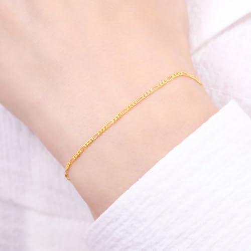 ZAVYA 925 Sterling Silver Figaro Gold Plated Bracelet | Gifts For Women And Girls | With Certificate of Authenticity and 925 Hallmark - Image 3