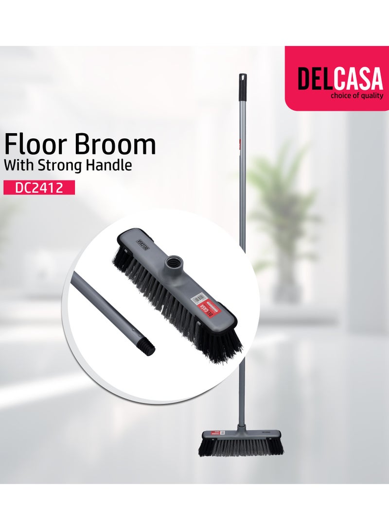 DELCASA Floor Broom Long Floor Broom With Strong Handle DC2412 - Image 1