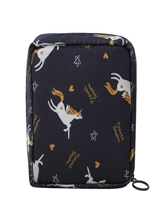 Luxula Portable Mini Fashion Nursing Sanitary Napkin Pouch Pad Holder Zipper Travel Cosmetic Makeup Jewellery Storage Bag for Girl and Women (Unicorn) - Image 1