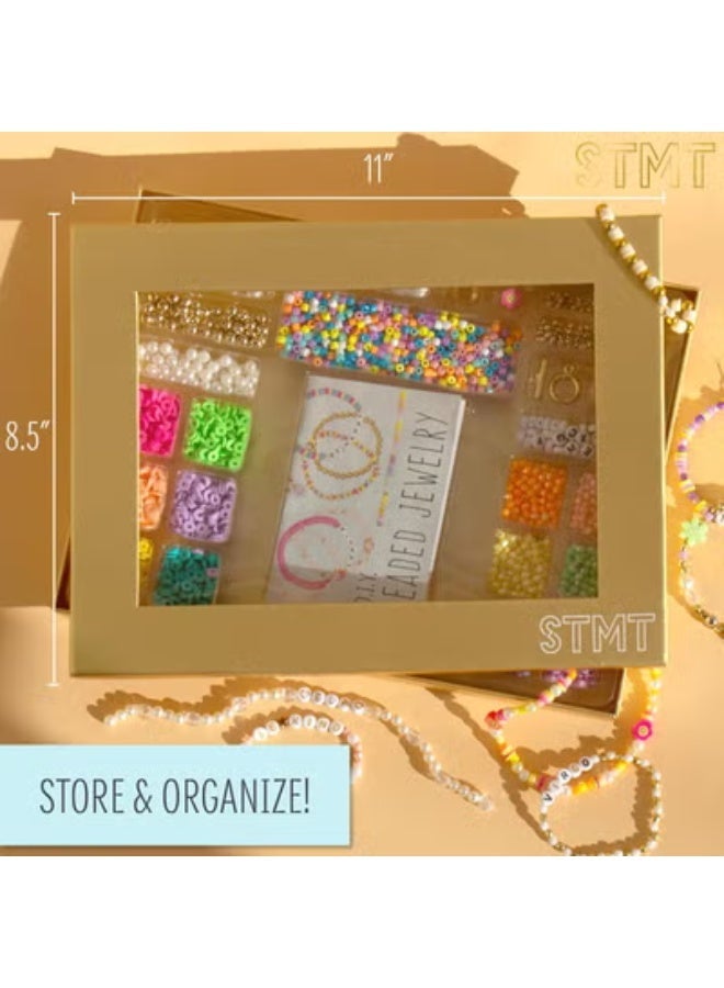 STMT Beaded Jewelry â€“ DIY Jewelry-Making Kit with 702 Beads, Alphabet Beads, Charms & Seed Beads Vial for Creative Crafting (Age 6+) - Image 3