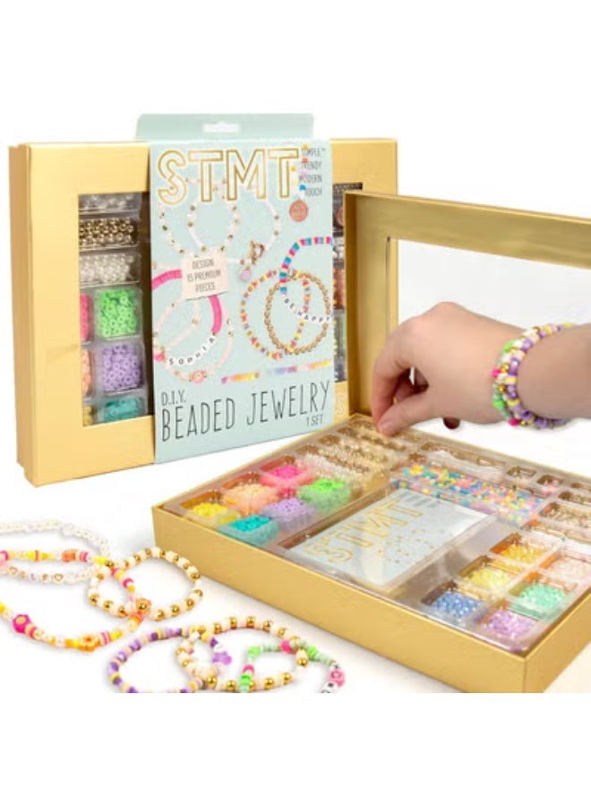 STMT Beaded Jewelry â€“ DIY Jewelry-Making Kit with 702 Beads, Alphabet Beads, Charms & Seed Beads Vial for Creative Crafting (Age 6+) - Image 2