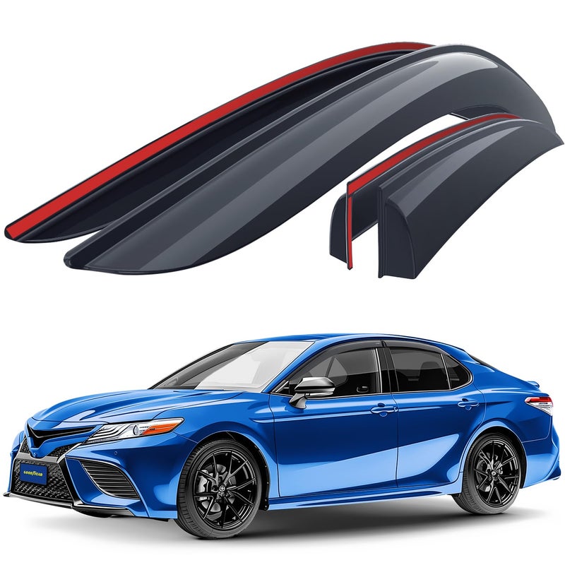 GOODYEAR حواجز النوافذ الجانبية المقاومة للكسر من جوديير لتويوتا كامري 2018-2024، واقيات مطر، حواجز نوافذ للسيارات، 4 قطع GY003125