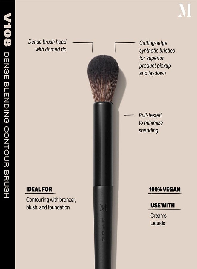 Morphe V108 Dense Blending Contour Brush - Vegan Pro Series Face Brush for Cream & Liquid Makeup - Precision Sculpting with Synthetic Bristles (1 Count) - Image 3