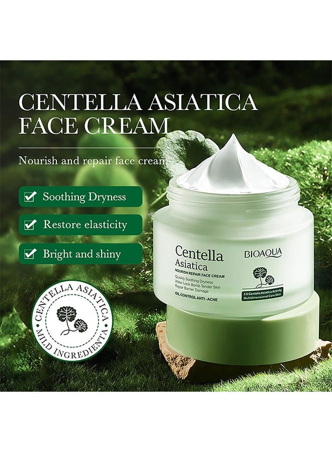 BIOAOUA Centella Asiatica Nourish Repair Face Cream, Centella and Ceramide Complex, for Soothing Dryness Moisturizing Face Skin Care - Image 2