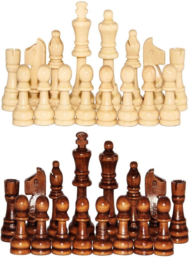 DESCTIDY TRICONE Wooden Chess Pieces with 3" King, Tournament Wood Chessmen Pieces Only, Wooden Chess Pieces Chessmen Chess Coins - Image 1