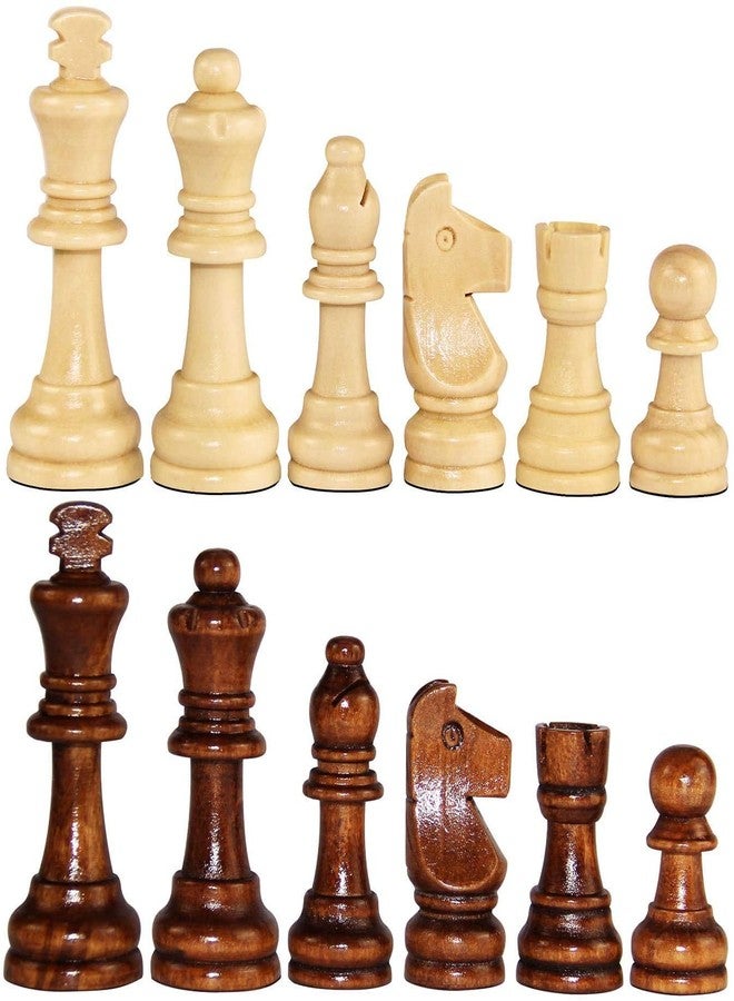 DESCTIDY TRICONE Wooden Chess Pieces with 3" King, Tournament Wood Chessmen Pieces Only, Wooden Chess Pieces Chessmen Chess Coins - Image 2