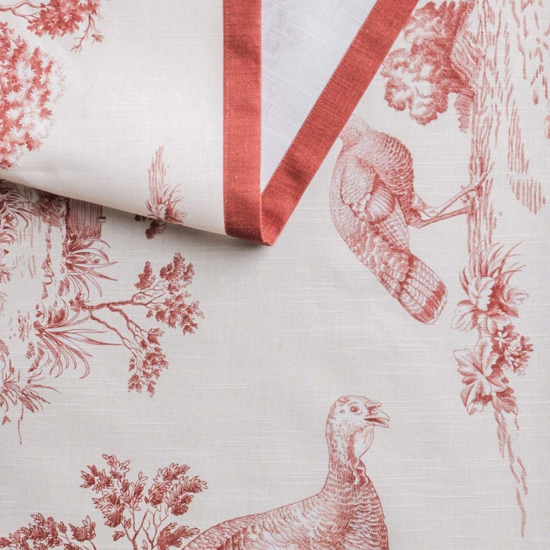 Maison d' Hermine Tablerunner 100% Cotton Table Runner Decorative Table Covers  Dining  Home  Wedding  Buffet  Holy Jouy - Red (Single Layer) -Thanksgiving/Christmas(14.50""x108"") - Image 3