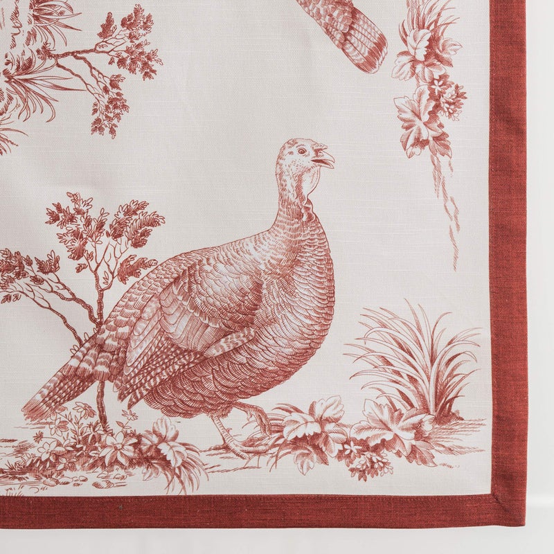 Maison d' Hermine Tablerunner 100% Cotton Table Runner Decorative Table Covers  Dining  Home  Wedding  Buffet  Holy Jouy - Red (Single Layer) -Thanksgiving/Christmas(14.50""x108"") - Image 4