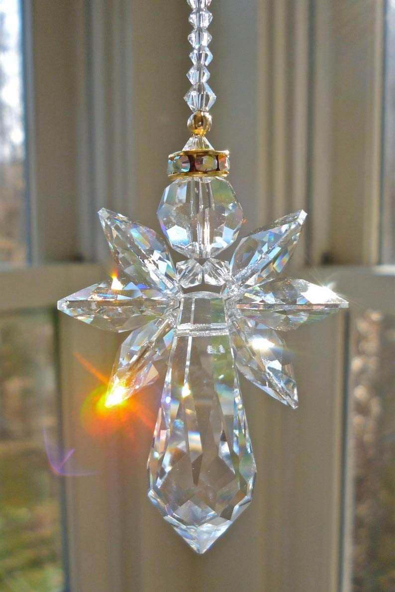 Light Wave Beautiful Sparkling Crystal Rainbow Sun-Catcher Ball Prism Pendant Hanging, Window, Garden, Balcony Hanging Ornament, Car Hanging (Model 17) - Image 3
