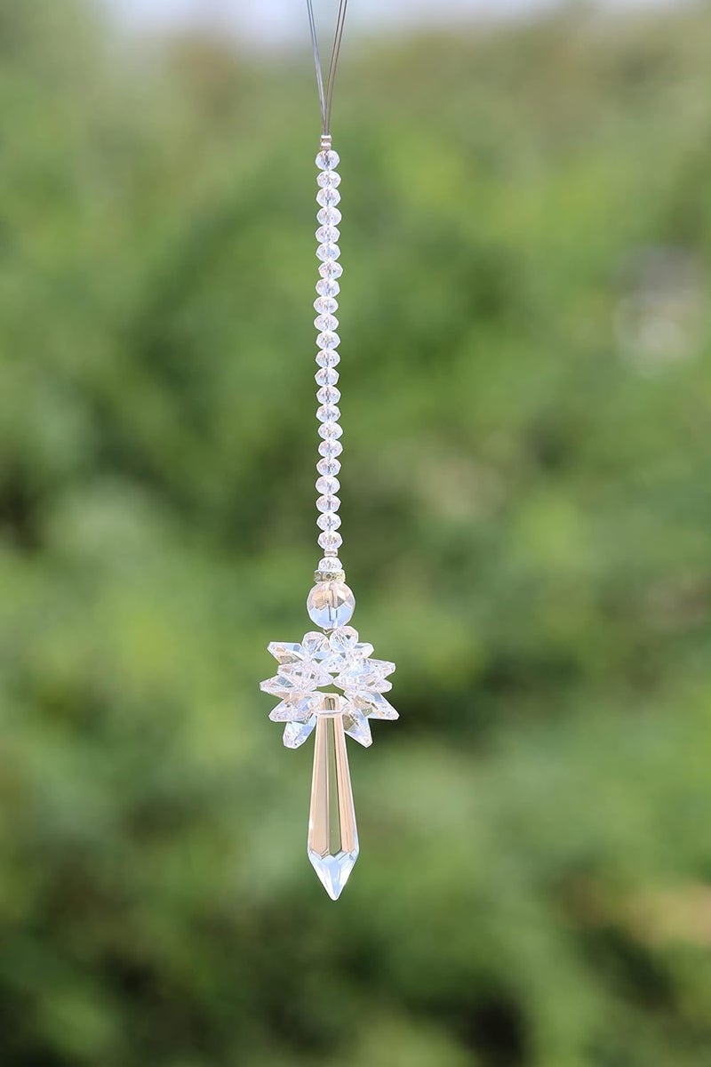 Light Wave Beautiful Sparkling Crystal Rainbow Sun-Catcher Ball Prism Pendant Hanging, Window, Garden, Balcony Hanging Ornament, Car Hanging (Model 17) - Image 1