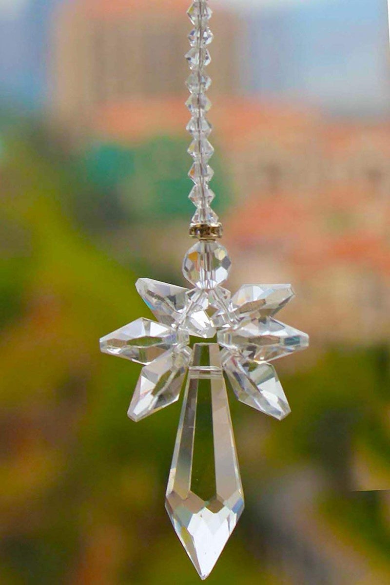 Light Wave Beautiful Sparkling Crystal Rainbow Sun-Catcher Ball Prism Pendant Hanging, Window, Garden, Balcony Hanging Ornament, Car Hanging (Model 17) - Image 4