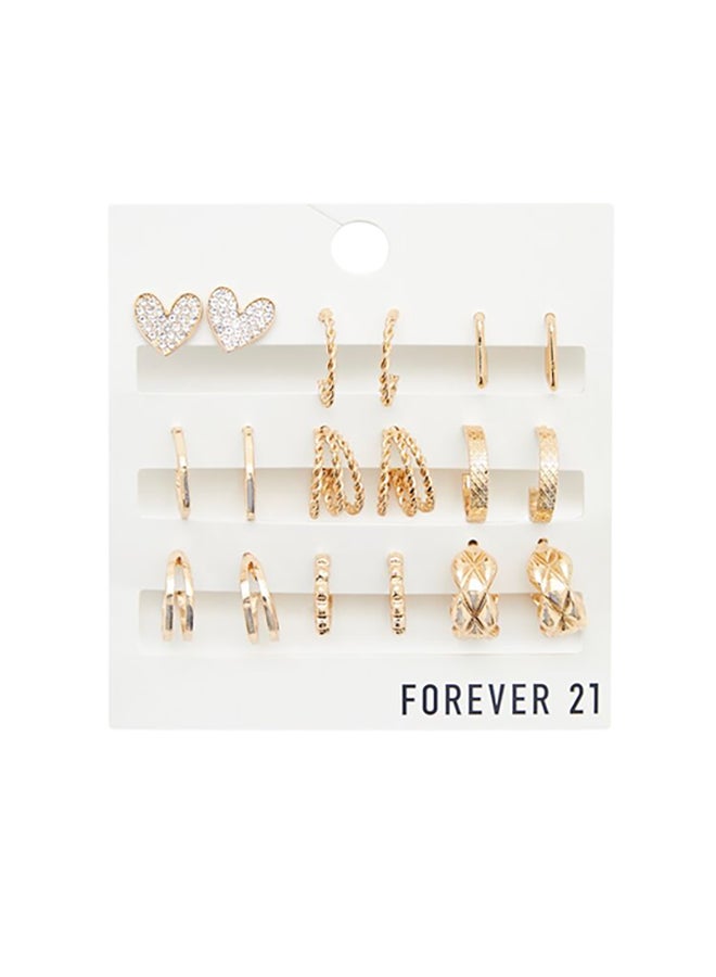 FOREVER 21 Assorted Hoop & Heart Earrings Set  - Image 1