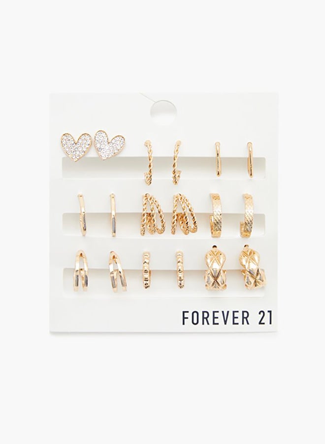 FOREVER 21 Assorted Hoop & Heart Earrings Set  - Image 3