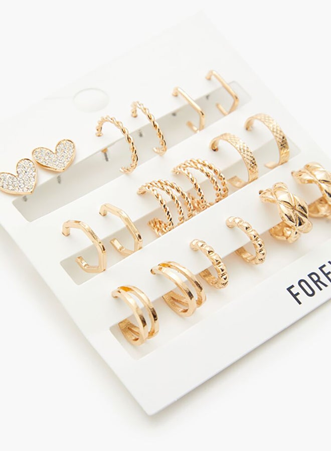 FOREVER 21 Assorted Hoop & Heart Earrings Set  - Image 2