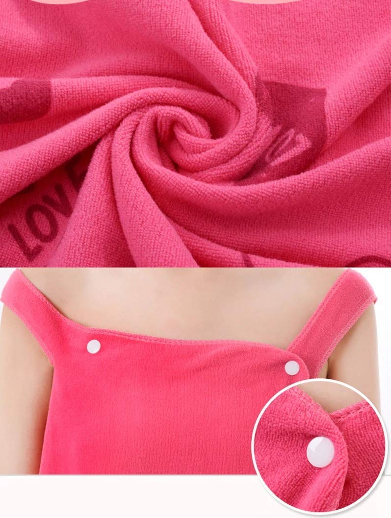 HOMAXA Homaxa Bath Towel Wrap Women Luxury Beach Spa Gym Bathrobes Slip Dress Bathing Shower Cover Up Tube Dress Nightwear Sleepdress Pink - Image 4