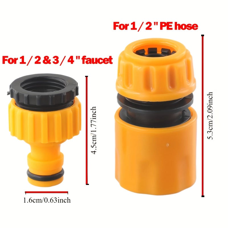 2Pcs Hose Quick Connectors for 3/4 Inch 1/2 Inch Car Wash Garden Watering - Image 3