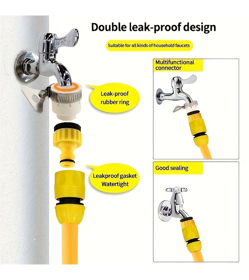 2Pcs Hose Quick Connectors for 3/4 Inch 1/2 Inch Car Wash Garden Watering - Image 2