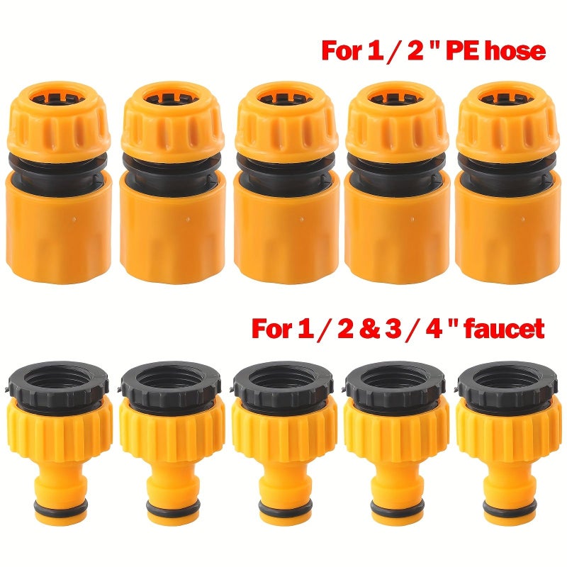 2Pcs Hose Quick Connectors for 3/4 Inch 1/2 Inch Car Wash Garden Watering - Image 1