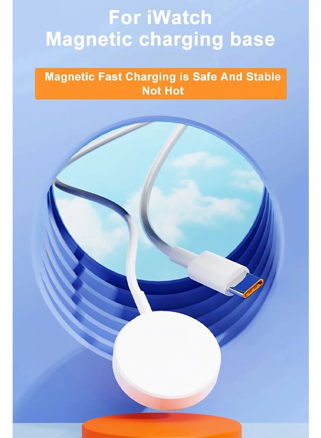 Fast Charging USB C Watch Charger Cord Compatible for Apple Watch, Magnetic Watch Charging Cable Compatible for Watch Series 9/8/7/Ultra/Ultra2/SE2/6/5/4/3/2/1/SE1, Type C Cord, 1M  - Image 2