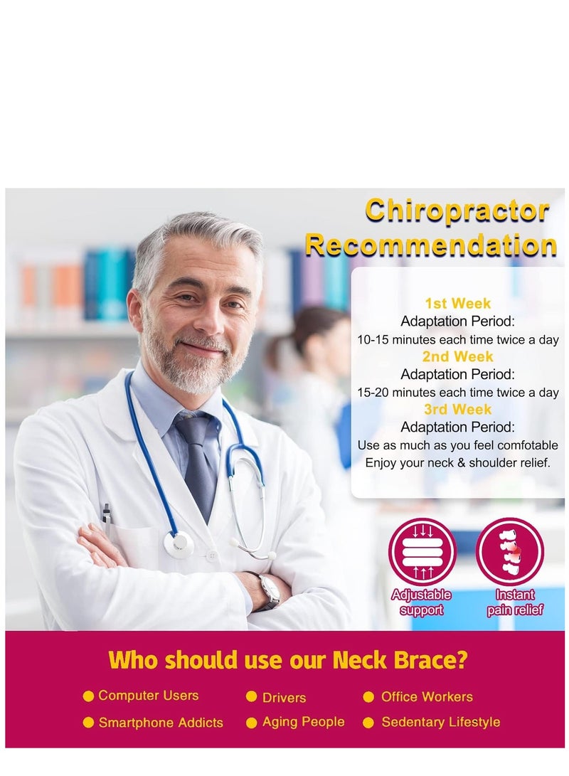 KASTWAVE Travel Pillow, Cervical Neck Traction Device, Portable Neck Stretcher Cervical Traction Provide Neck Support and Neck Pain Relief, Neck Traction Devices for Home Use Neck Decompression (Rose Red) - Image 3