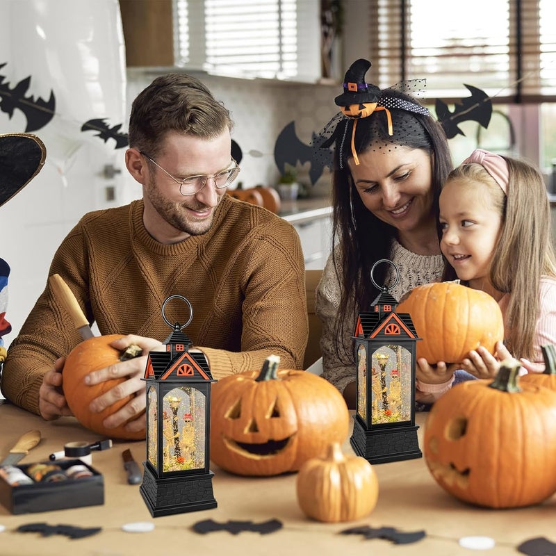 AOMIL Halloween Snow Globe Lantern, Spooky Ghost Halloween Decor, Plug-in u0026 Battery Operated Snow Globes for Halloween Decorations Indoor - Image 5