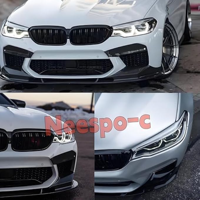 NeespoC Front Bumper Lip Splitter Spoiler Fit for BMW M5 F90 2018 2019 2020 Gloss Black 3pcs M Style Air Chin Body Kit Exterior Accessories - Image 4