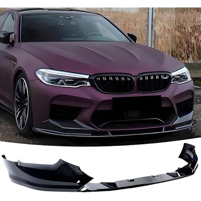 NeespoC Front Bumper Lip Splitter Spoiler Fit for BMW M5 F90 2018 2019 2020 Gloss Black 3pcs M Style Air Chin Body Kit Exterior Accessories - Image 1