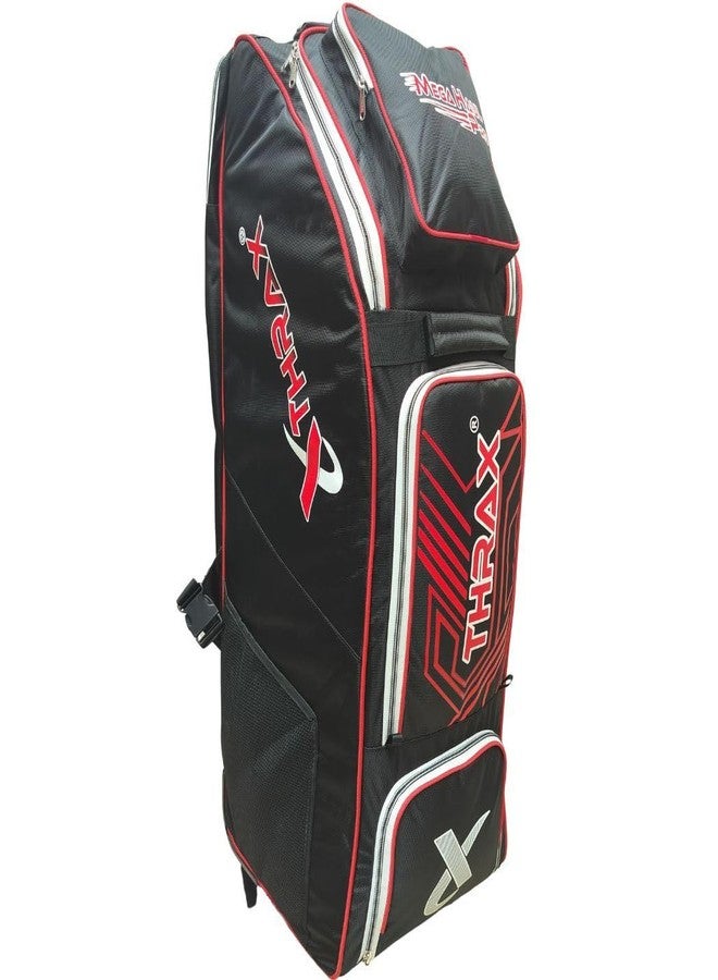 THRAX Mega Haul Pro Cricket Kit Bag Colour Black Red with with (Tractor Wheels) - Image 2