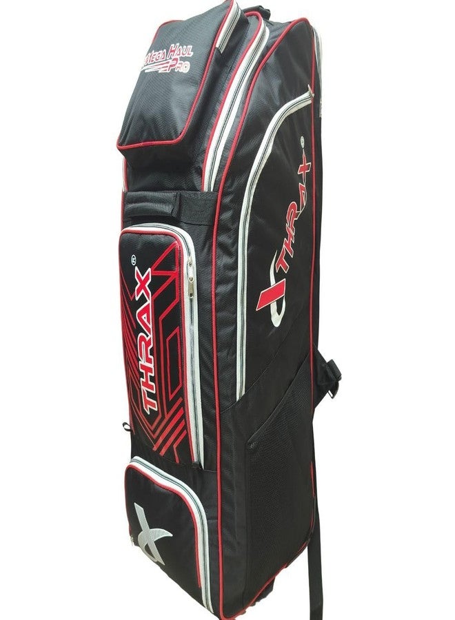 THRAX Mega Haul Pro Cricket Kit Bag Colour Black Red with with (Tractor Wheels) - Image 1