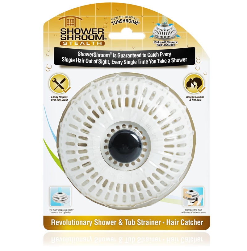 شاور شوروم صائد تصريف الشعر من Showershroom Stealth - سدادة الشعر لتصريف الدش وحوض الاستحمام وحوض الحمام لن يعيق تدفق المياه في حوض الاستحمام لتصريف الشعر دون الحاجة إلى تركيب - Image 1
