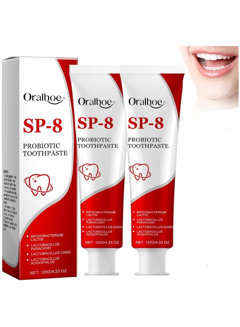 اورال معجون أسنان بروبيوتيك SP8، معجون أسنان بروبيوتيك فائق التبييض، مزيل للبقع للأسنان لإنعاش النفس والتنظيف العميق لتجويف الفم (قطعة واحدة) - Image 1