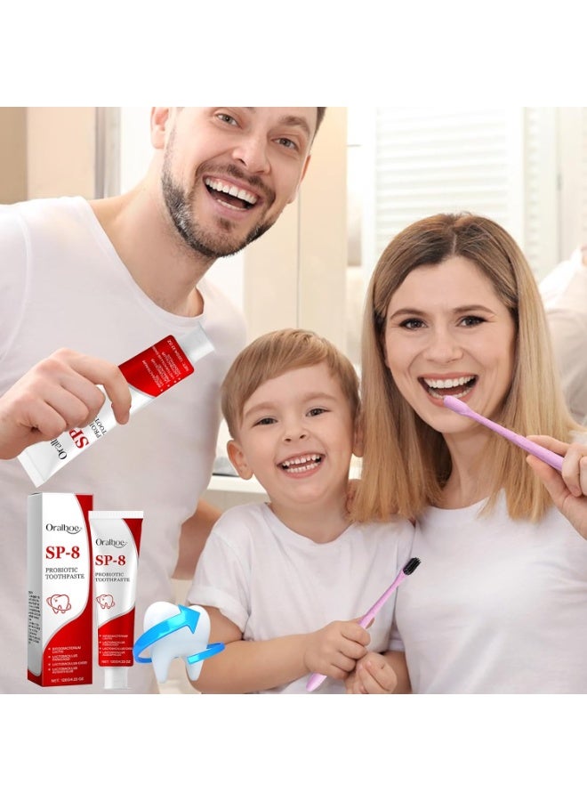 اورال معجون أسنان بروبيوتيك SP8، معجون أسنان بروبيوتيك فائق التبييض، مزيل للبقع للأسنان لإنعاش النفس والتنظيف العميق لتجويف الفم (قطعة واحدة) - Image 2