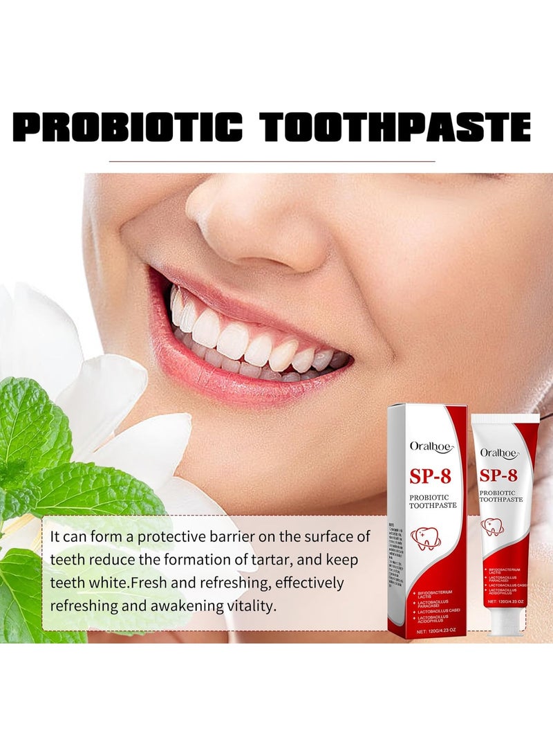 اورال معجون أسنان بروبيوتيك SP8، معجون أسنان بروبيوتيك فائق التبييض، مزيل للبقع للأسنان لإنعاش النفس والتنظيف العميق لتجويف الفم (قطعة واحدة) - Image 3
