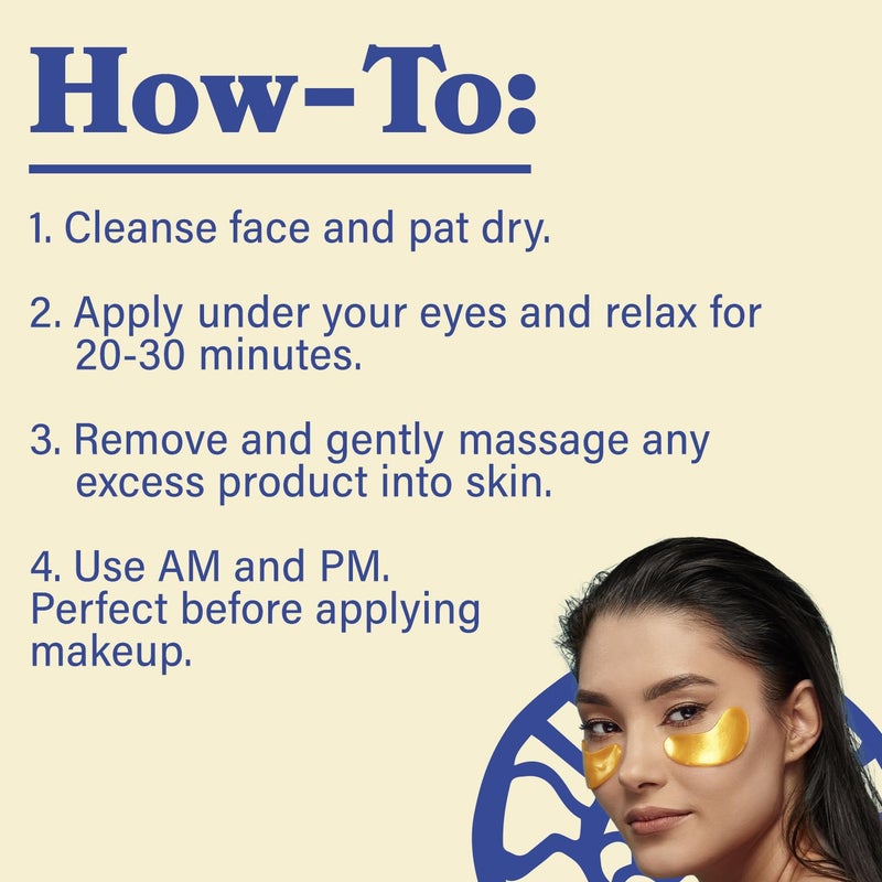 LE GUSHE Gold Under Eye Patches for Puffy Eyes and Dark Circles (30 Pairs) - Hydrating Collagen Under Eye Masks with Snail Mucin - Soothing Puffy Eyes Treatment for Women & Men - Bridesmaid Gifts - Image 4