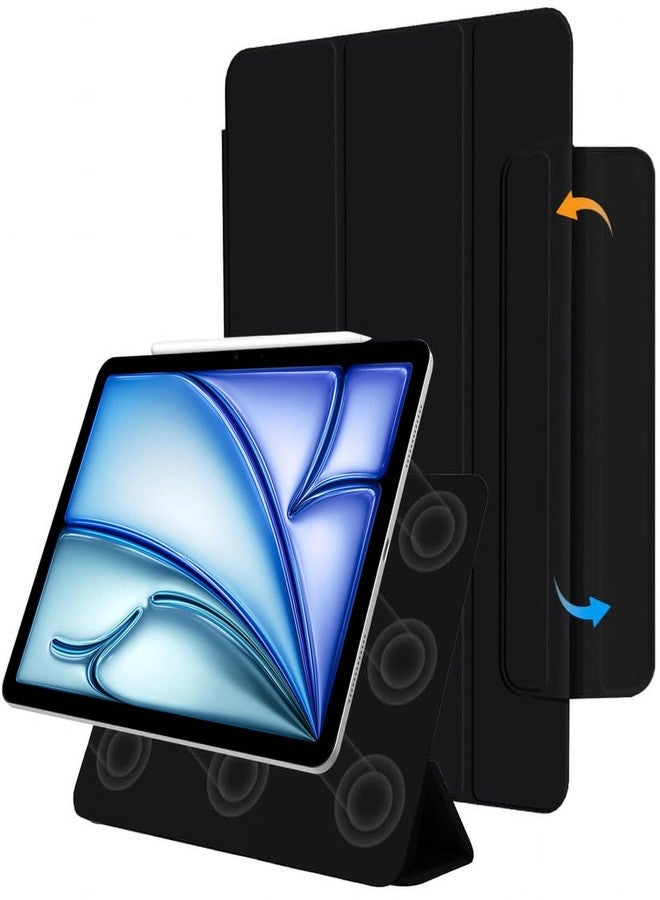 Robustrion Cover for iPad Air 11 inch M3 / M2 6th/7th Generation/iPad Air 5th Generation Cover [Magentic Attach] Case for iPad Air 4th / 5th Gen/Air 11 inch M3/M2 (2024/2025) [Auto Sleep Wake] - Black - Image 1