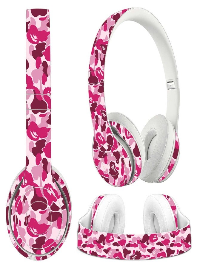 TracyArt Sticker Cover Compatible with Beats Solo 3, Pink Camo - Headphone Stickers - Image 1