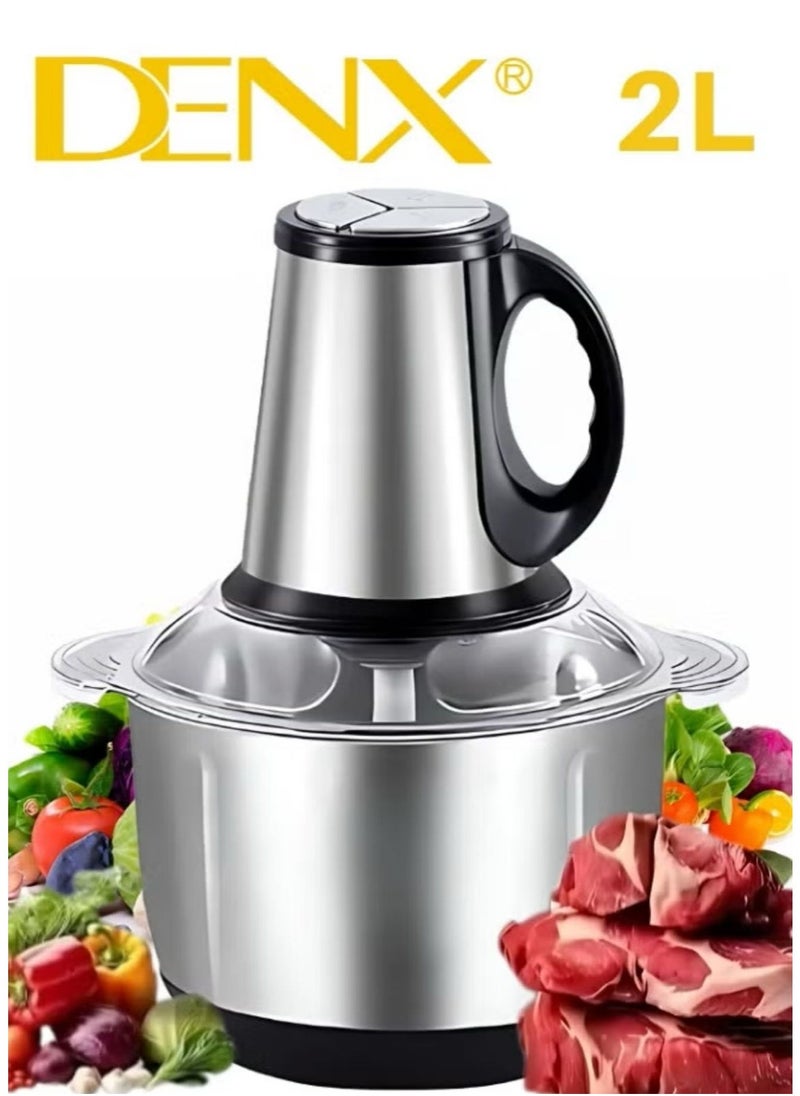Denx Two Liter Multi-Purpose Electric Chopper Made Of Stainless Steel - Image 1